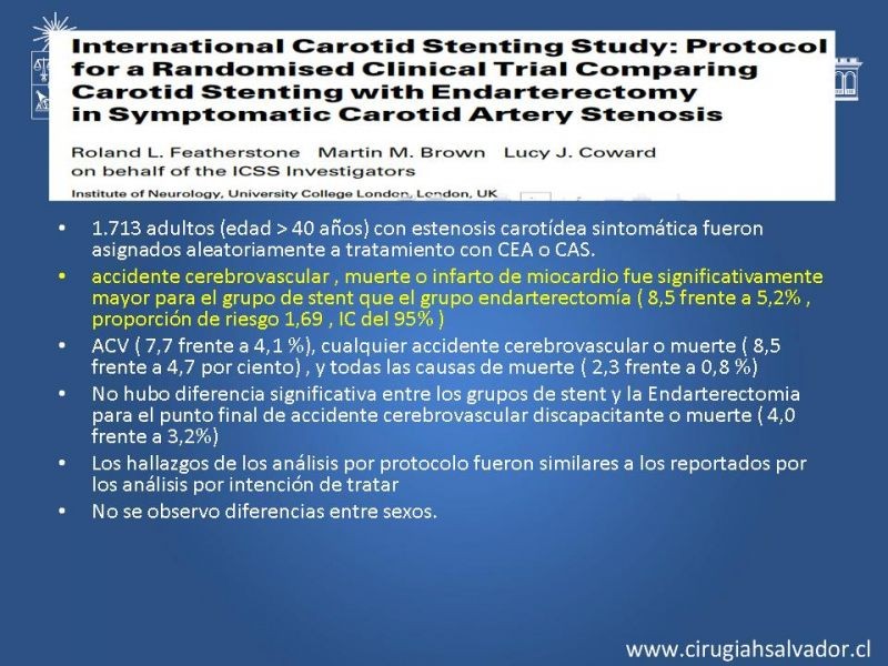 Diapositiva 25 de Estenosis Carotídea Sintomática