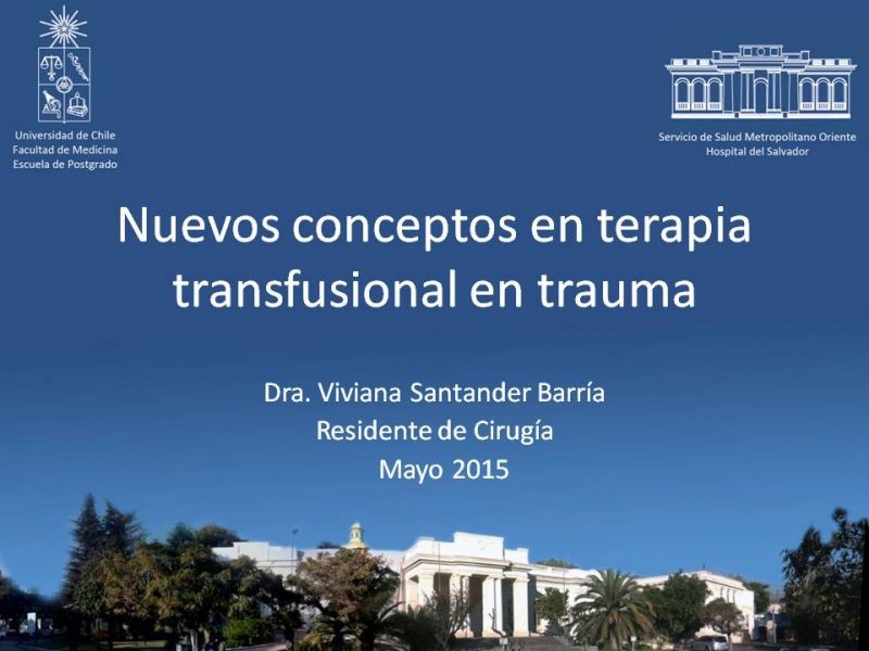 Diapositiva 19 de Nuevos conceptos en terapia transfusional en trauma