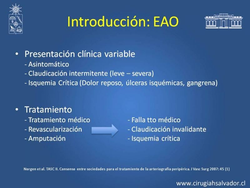 Diapositiva 2 de Tratamiento Endovascular: EAO femoro-distal