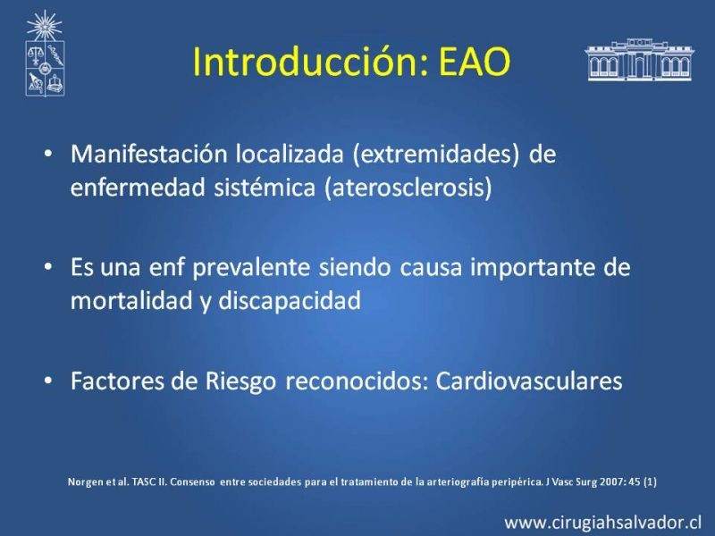 Diapositiva 1 de Tratamiento Endovascular: EAO femoro-distal
