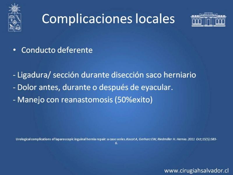 Diapositiva 19 de Complicaciones de la Cirugía Herniaría
