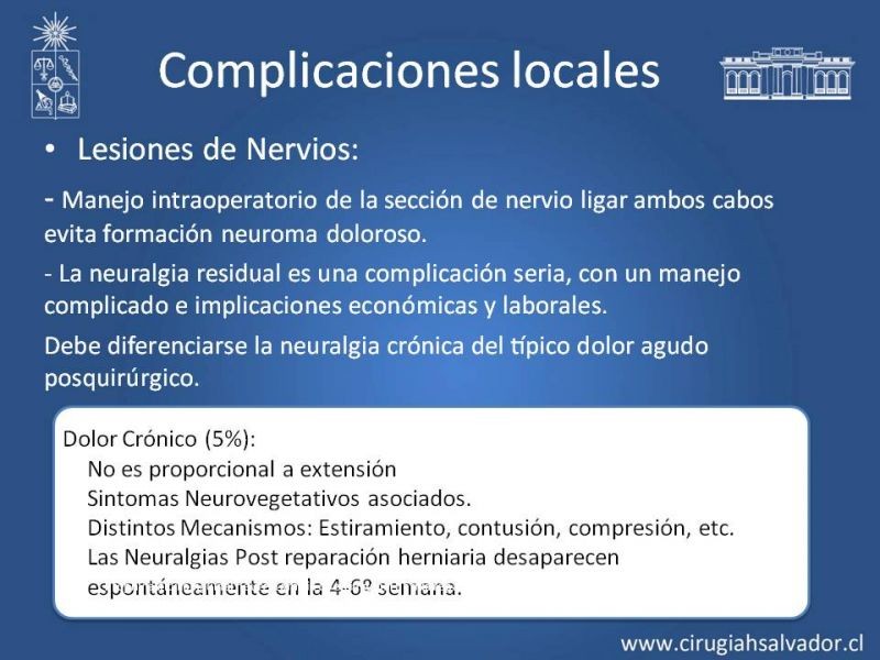 Diapositiva 15 de Complicaciones de la Cirugía Herniaría