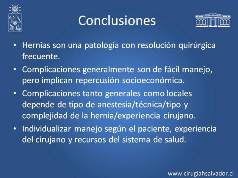 Diapositiva 20 de Complicaciones de la Cirugía Herniaría