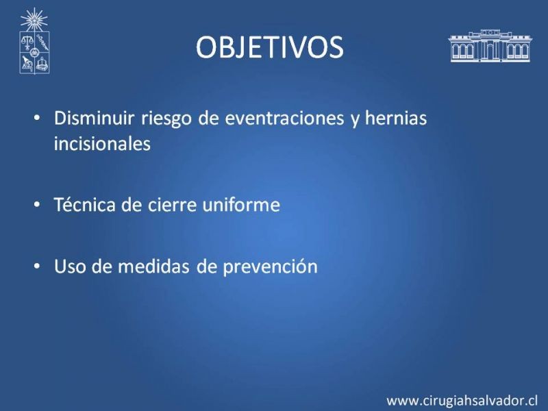 Diapositiva 1 de Cierre pared abdominal y prevención de eventración