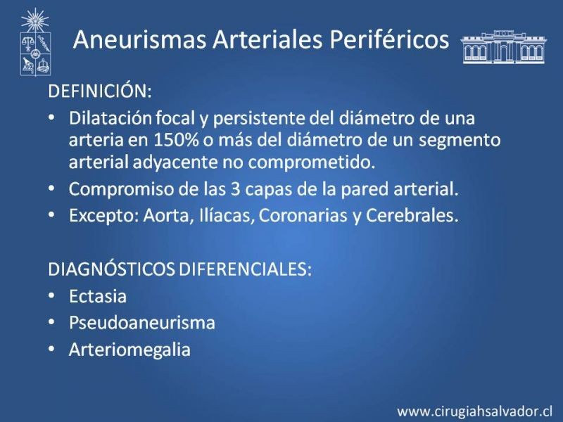Diapositiva 1 de Aneurismas Periféricos