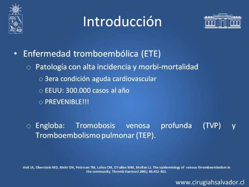 Diapositiva 1 de Prevención Enfermedad Tromboembólica