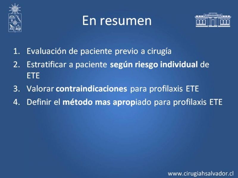 Diapositiva 24 de Prevención Enfermedad Tromboembólica