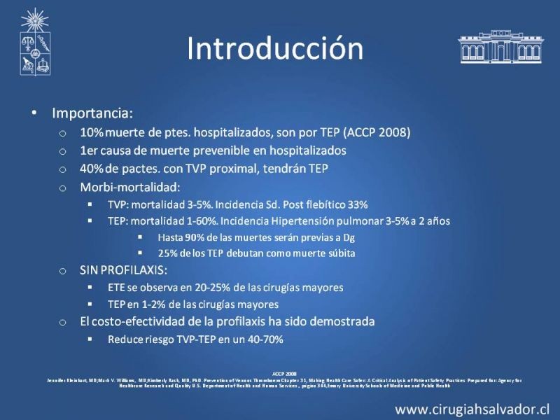 Diapositiva 2 de Prevención Enfermedad Tromboembólica