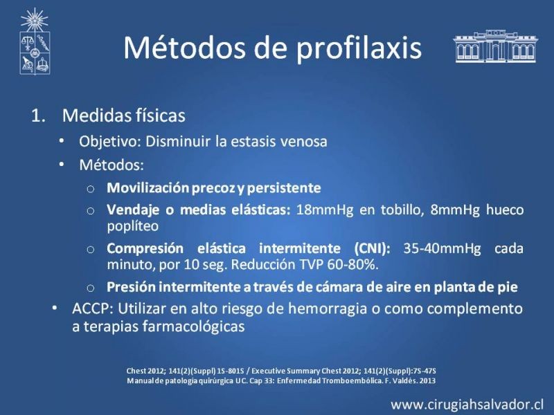 Diapositiva 13 de Prevención Enfermedad Tromboembólica