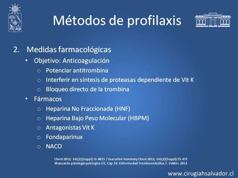 Diapositiva 15 de Prevención Enfermedad Tromboembólica