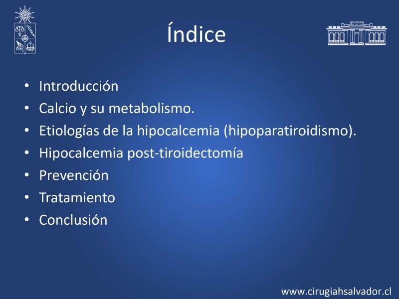 Diapositiva 1 de Hipocalcemia post cirugía tiroidea 