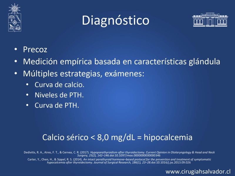 Diapositiva 14 de Hipocalcemia post cirugía tiroidea 