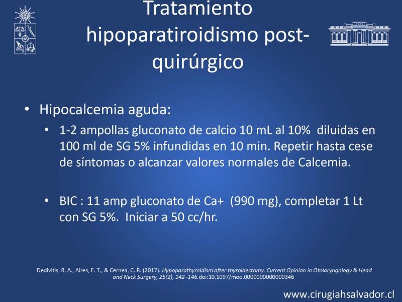 Diapositiva 18 de Hipocalcemia post cirugía tiroidea 