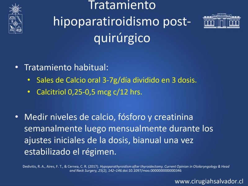 Diapositiva 16 de Hipocalcemia post cirugía tiroidea 