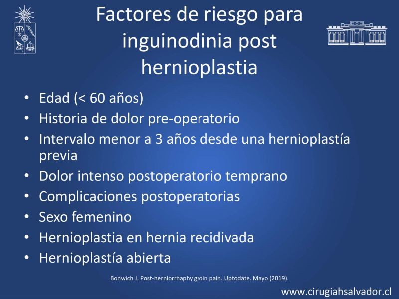 Diapositiva 6 de Inguinodinia post hernioplastía inguinal