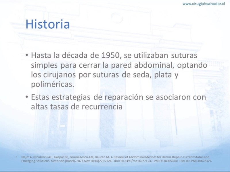 Diapositiva 5 de Posición de malla en hernias: Onlay, Inley, Subley