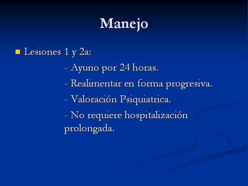 Diapositiva 22 de Lesiones Esofágicas por Cáusticos