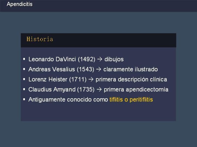 Diapositiva 1 de Apendicitis