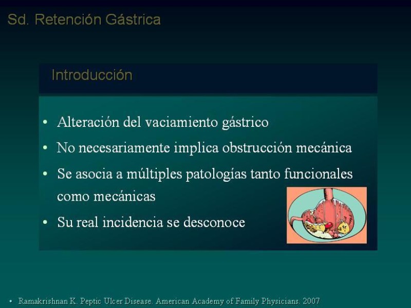 Diapositiva 1 de Síndrome Retención Gástrica