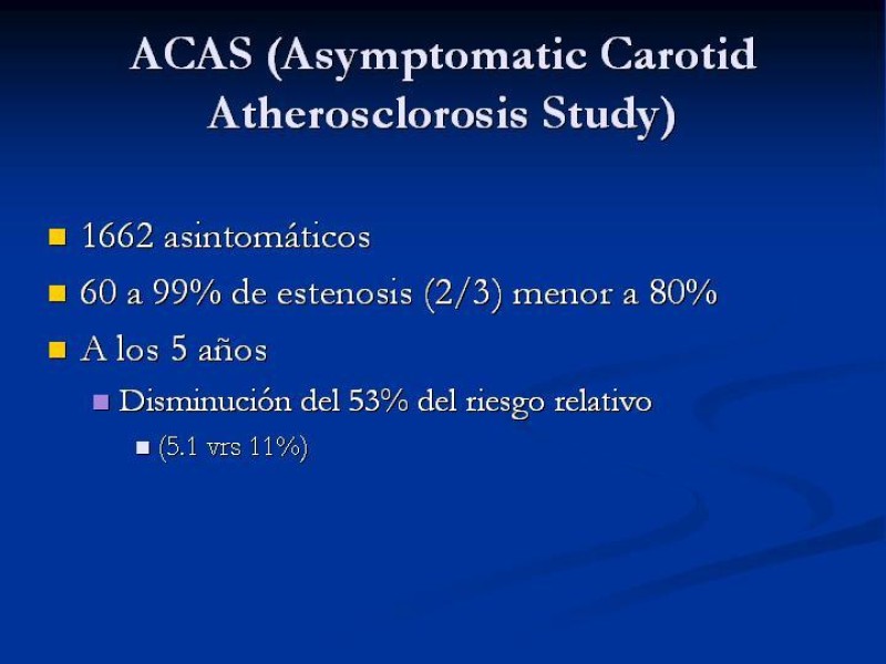 Diapositiva 12 de Estenosis Carotidea Endarterectomía y Angioplastía