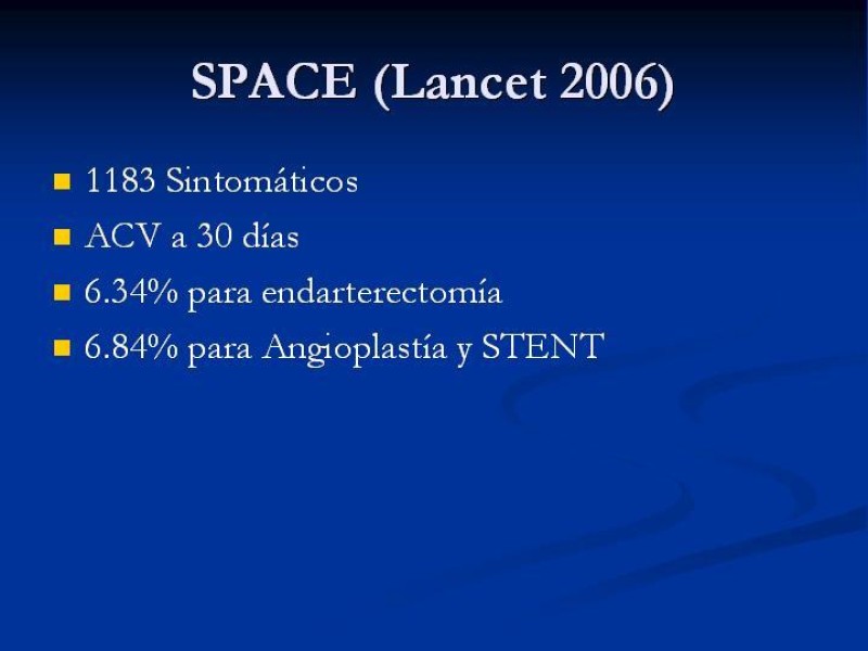 Diapositiva 17 de Estenosis Carotidea Endarterectomía y Angioplastía