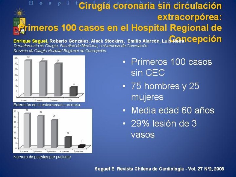 Diapositiva 26 de Estado Actual de la Revascularización Miocárdica sin Circulación Extracorpórea