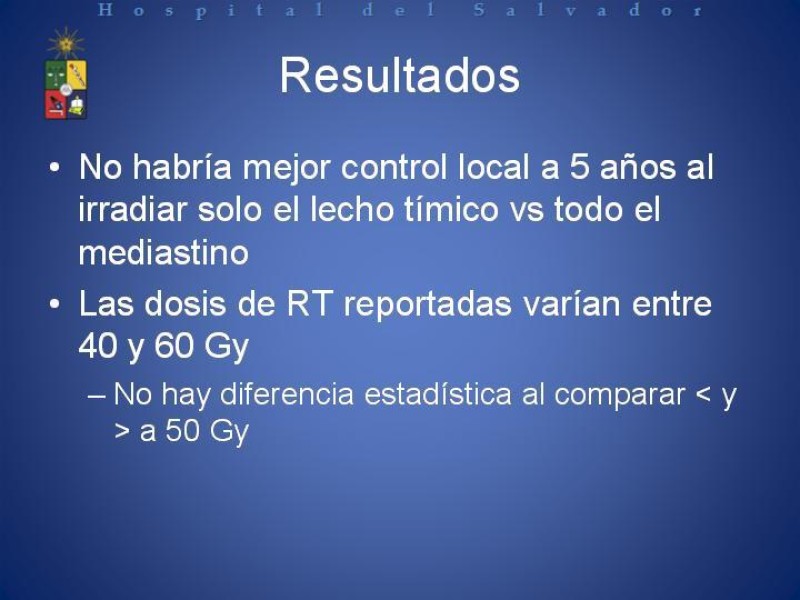 Diapositiva 24 de Radioterapia en Timomas Masaoka II