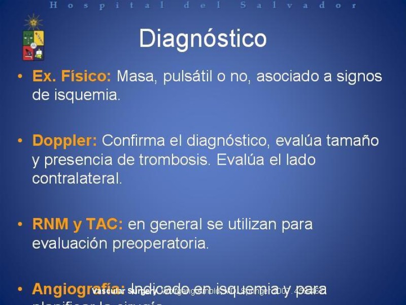 Diapositiva 3 de Aneurismas Arteriales de Extremidades Inferiores 