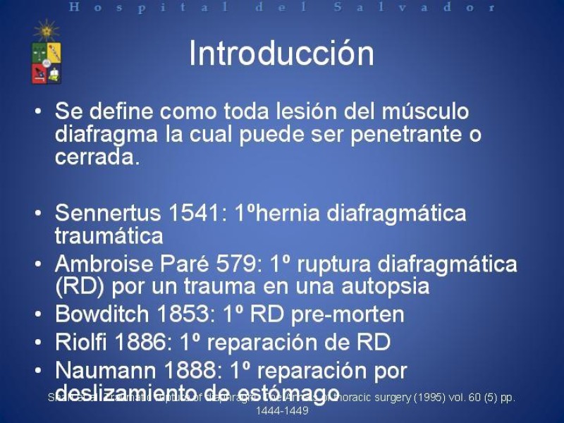 Diapositiva 1 de Trauma Diafragmático