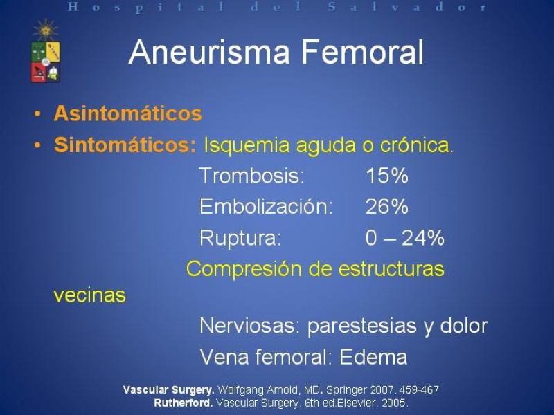 Diapositiva 20 de Aneurismas Arteriales de Extremidades Inferiores 