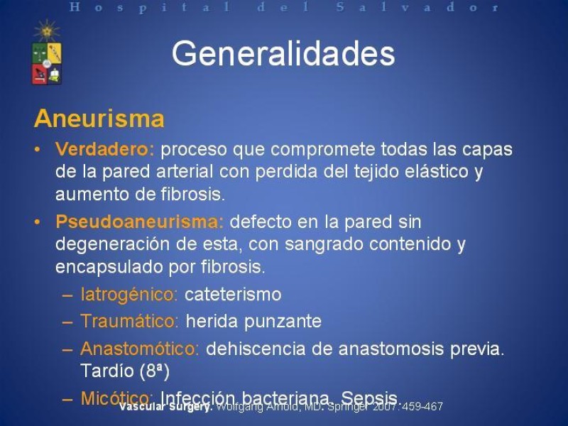 Diapositiva 7 de Aneurismas Arteriales de Extremidades Inferiores 