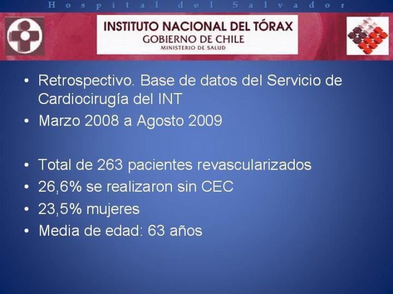 Diapositiva 29 de Estado Actual de la Revascularización Miocárdica sin Circulación Extracorpórea