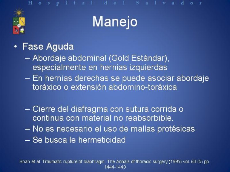 Diapositiva 15 de Trauma Diafragmático