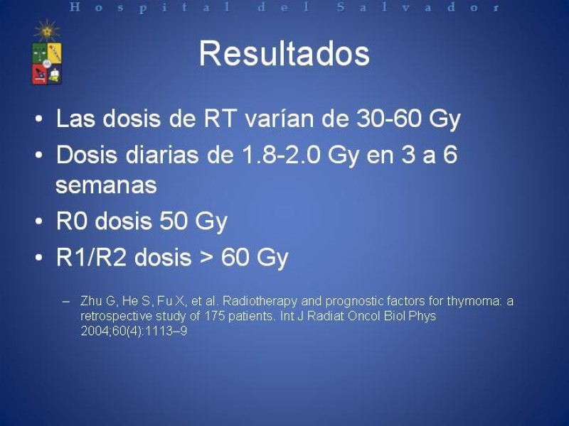 Diapositiva 20 de Radioterapia en Timomas Masaoka II