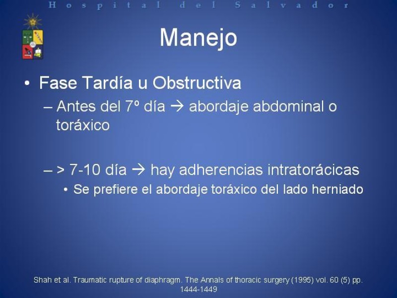 Diapositiva 18 de Trauma Diafragmático