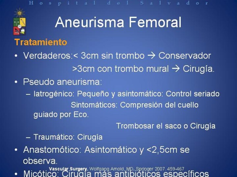 Diapositiva 21 de Aneurismas Arteriales de Extremidades Inferiores 