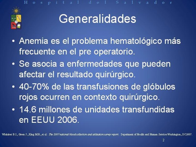 Diapositiva 1 de Uso de Hemoderivados en Cirugía