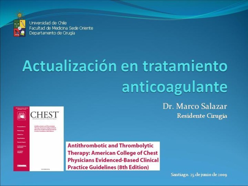 Diapositiva 18 de Actualización en tratamiento anticoagulante