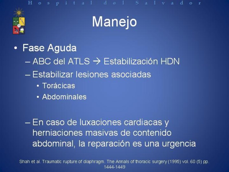 Diapositiva 13 de Trauma Diafragmático