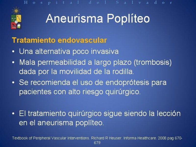 Diapositiva 17 de Aneurismas Arteriales de Extremidades Inferiores 