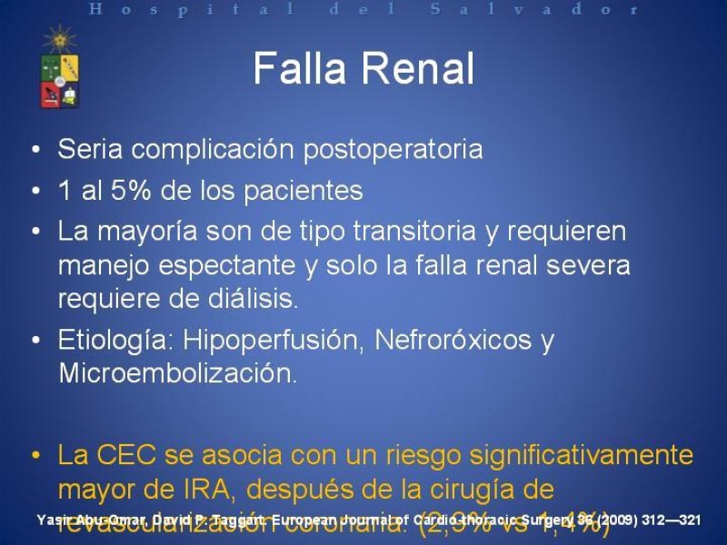 Diapositiva 14 de Estado Actual de la Revascularización Miocárdica sin Circulación Extracorpórea