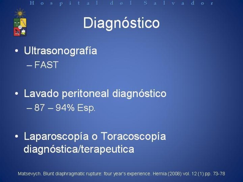 Diapositiva 12 de Trauma Diafragmático