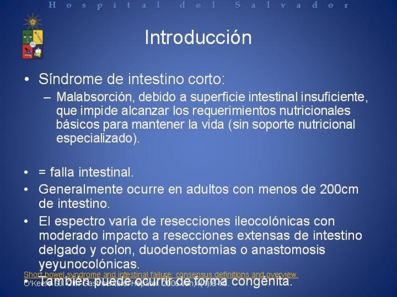 Diapositiva 1 de Síndrome de intestino corto