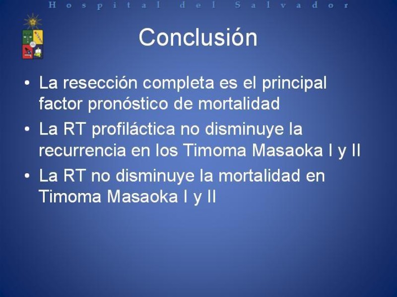 Diapositiva 5 de Radioterapia en Timomas Masaoka II