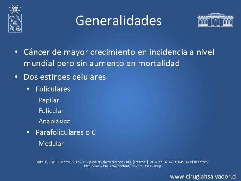 Diapositiva 2 de Lobectomía v/s Tiroidectomía total en Cáncer de Tiroides