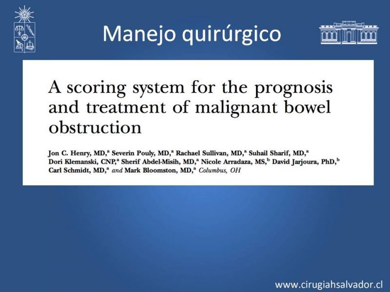 Diapositiva 16 de Obstrucción intestinal neoplásica asociada a carcinomatosis peritoneal