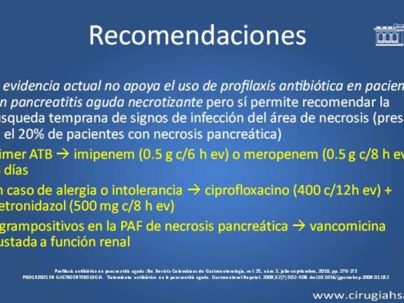 Diapositiva 37 de Antibióticos y antifúngicos en pancreatitis, indicaciones y tratamiento