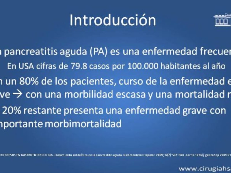Diapositiva 2 de Antibióticos y antifúngicos en pancreatitis, indicaciones y tratamiento
