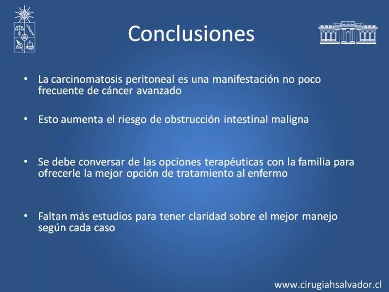 Diapositiva 22 de Obstrucción intestinal neoplásica asociada a carcinomatosis peritoneal