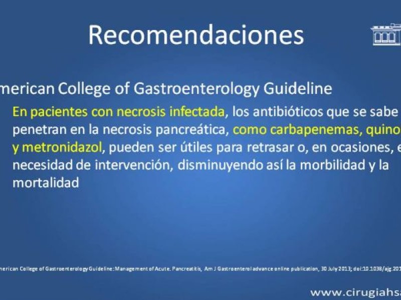 Diapositiva 34 de Antibióticos y antifúngicos en pancreatitis, indicaciones y tratamiento